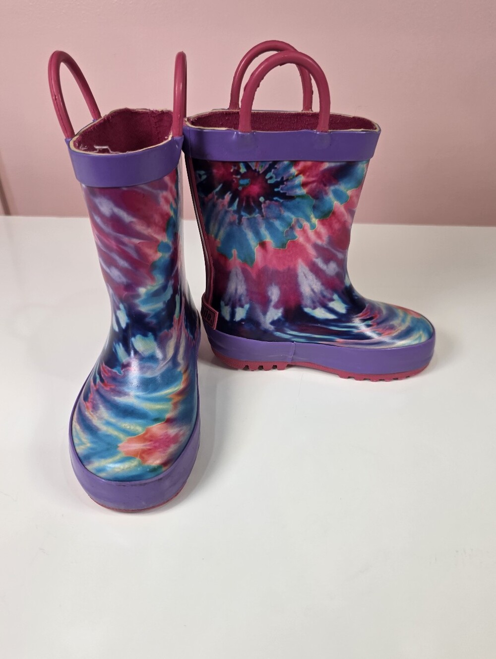 Northside Girls Tie Dye Rain Boots Pink Purple Size 6